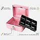 MOUMOUTEN Mini Safe Tresor, Tresor für Zuhause, Tragbares Abschließbares Bargeld Stahl mit Münztresor Sicherheitsbox mit 2 Schlüsseln,Tresor Feuerfest Wasserdicht (Rosa)