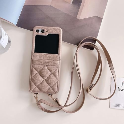 Coque antichoc Z Flip 5 4 3 avec porte-carte et lanière