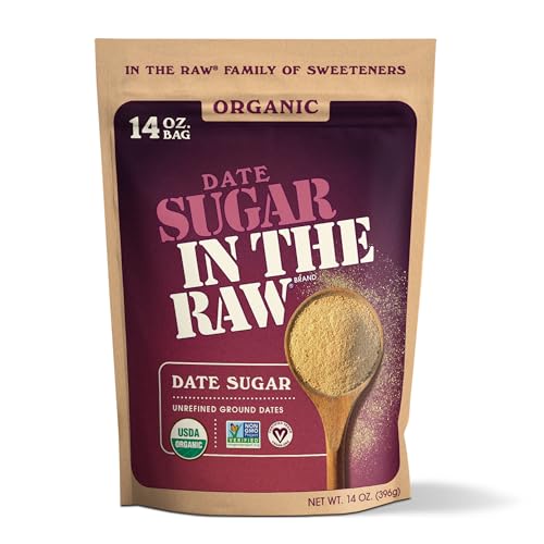 Sugar In The Raw Organic Date Sugar, 14 oz. Bag, USDA Organic Certified Date Sugar, Non-GMO Project Verified, Kosher, Vegan and Gluten Free