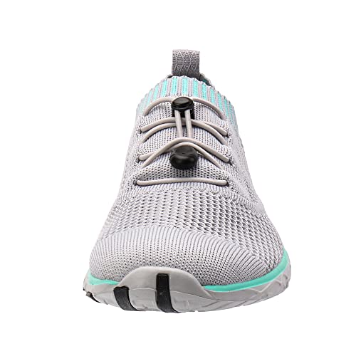 ALEADER Women's Adventure Aquatic Water Shoes Gray/Aqua Sky 8.5 D(M) US - Thumbnail 7