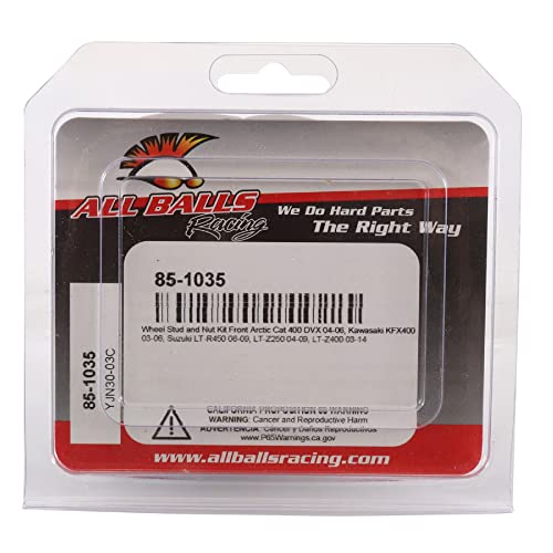 All Balls Racing 85-1035 Wheel Stud and Nut Kit Compatible with/Replacement For Arctic Cat 400 DVX 2004-2008 by All Balls - Image 4
