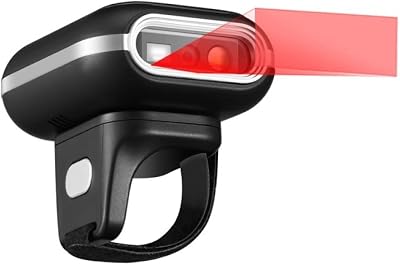 Adesso NuScan 4300B 2D Bluetooth Wireless Ring Finger Barcode Scanner Lightweight Durable with Drop Protection and Fast Scanning