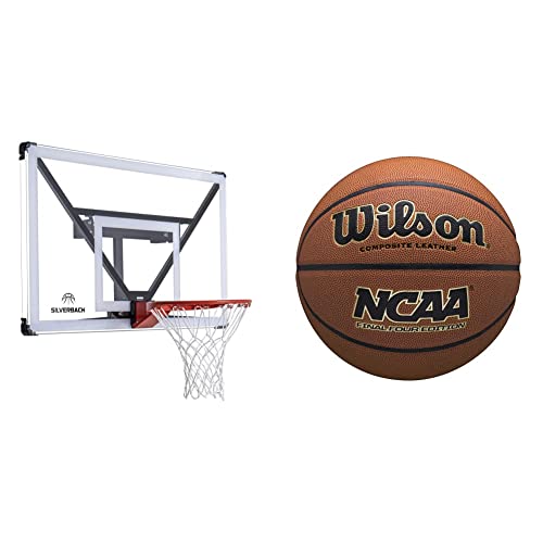 Silverback Nxt 54" Wall Mounted Adjustable-Height And Fixed Basketball Hoop With Quickplay Design & Wilson Sporting Goods Wilson Ncaa Final Four Edition Basketball, Official - 29.5", Wtb1233, Brown #TOP5
