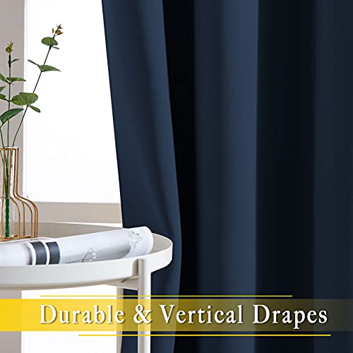 NICETOWN Bedroom Window Blackout Curtain Panel - Thermal Insulated Blackout Drape/Drapery for Loft, Guestroom (Navy, 1 Panel, 80 x 84 inch)