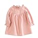 VIYOO Toddler Girl Long Sleeve Dress Casual Cotton and Girl Linen Dress Clothing for Age 1-6 Years