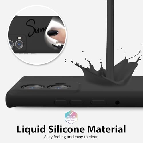 oakxco for Motorola Moto Edge 2024 Phone Case Liquid Silicone, Thin Slim Soft Rubber Gel TPU Plain Protective Simple Cover for Women Girl Cute, Matte Solid Color Aesthetic, Black by oakxco - Used condition - Image 4