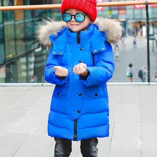Acuryx Enfant Fille Garçon Manteau Longue Blouson Doudoune Chaud Veste Hiver Epaisse Parka Veste à Capuche 14-15 Ans – vue 2