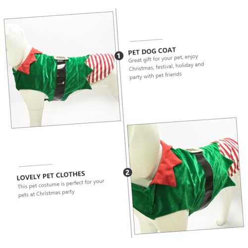Disfraz de duende para perro verde talla XL miniatura 6