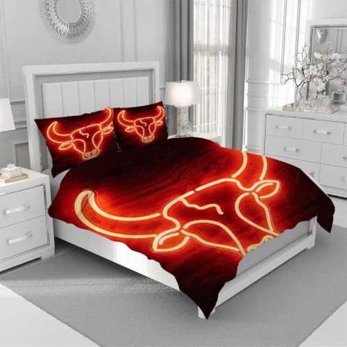 Housse de Couette 90x190 cm Vache Rouge en Microfibre