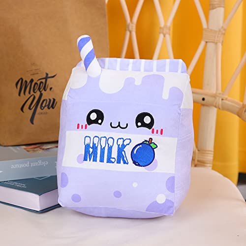 Ditucu Cute Blueberries Milk Plush Pillow Fruit Stuffed Animal Toys Kawaii Plushie Cartoon Soft Dolls Home Hugging Gifts For Kids Purple 9.8 Inch #TOP2
