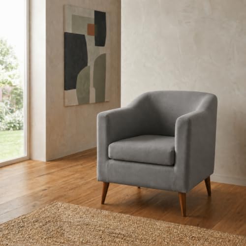 Poltrona para Sala de Estar Design Moderno Sofá Individual Assento Decorativo Ambiente Interno (CINZA)