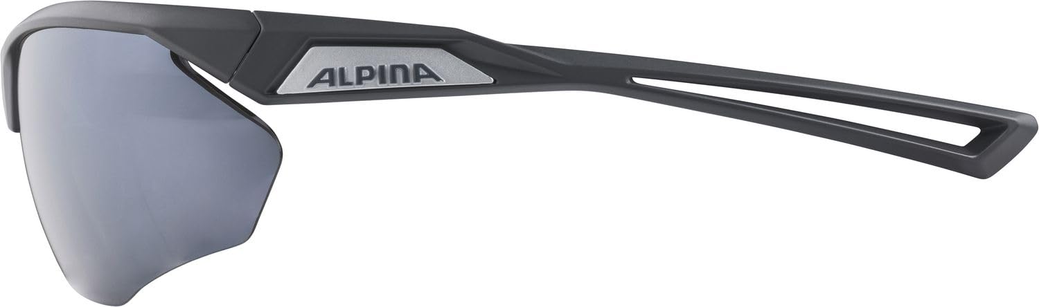 ALPINA NYLOS HR – lustrzane i nietłukące się okulary sportowe i rowerowe dla dorosłych, indywidualnie dopasowane skrzydełka nosa, z ochroną UV-A, B i -C