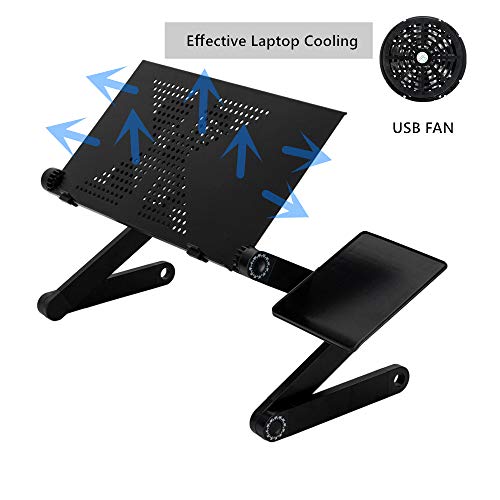 Mesa plegable ergonómica para laptop con ventilador miniatura 2