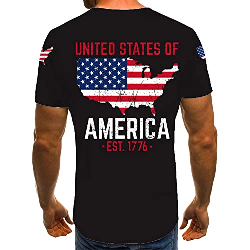 KYKU Camiseta masculina bandeira americana 4 de julho patriótico EUA estrelas e listras, Camiseta ba