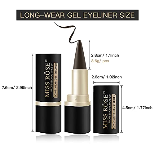Unifull 4 Color Gel Eyeliner, Cream Eyeliner Tool Smudge Proof Eyeliner Pencil Matte Black Eyeliner Pencil Tattoo Eyeliner Pen Eyeliner Gel Stick Makeup Eye-Liners For Women #TOP5