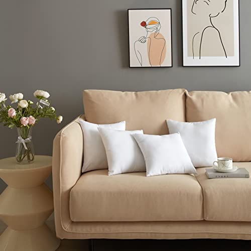 Inspire Crafter Square Throw Pillows Inserts Set Of 4, Ultra-Soft Pillows For Sofa, Bed, Rv And Couch Decorative Stuffer Pillows (White, 12X12 Polyester) #TOP6