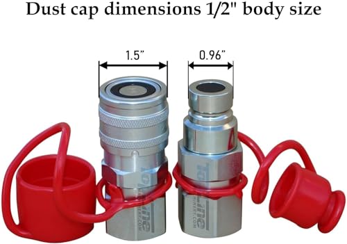 Image of 1 /2 body Hydraulic Quick Coupler Rubber Caps Plug Set - For Flat Face Skid Steer Coupling - Fits Bobcat Standard Size Coupler set (4)