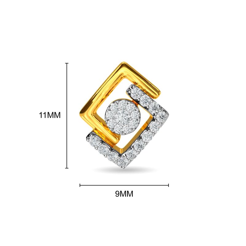 Image of KISNA JEWELS 14KT|18KT BIS Hallmark Pure Gold and Diamond Stud Earrings For Women with Screw Back clouser
