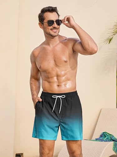 SILKWORLD Men's Swim Trunks Quick Dry Bathing Suits 6 Inch Swimming Shorts with Compression Liner and Zipper Pockets4