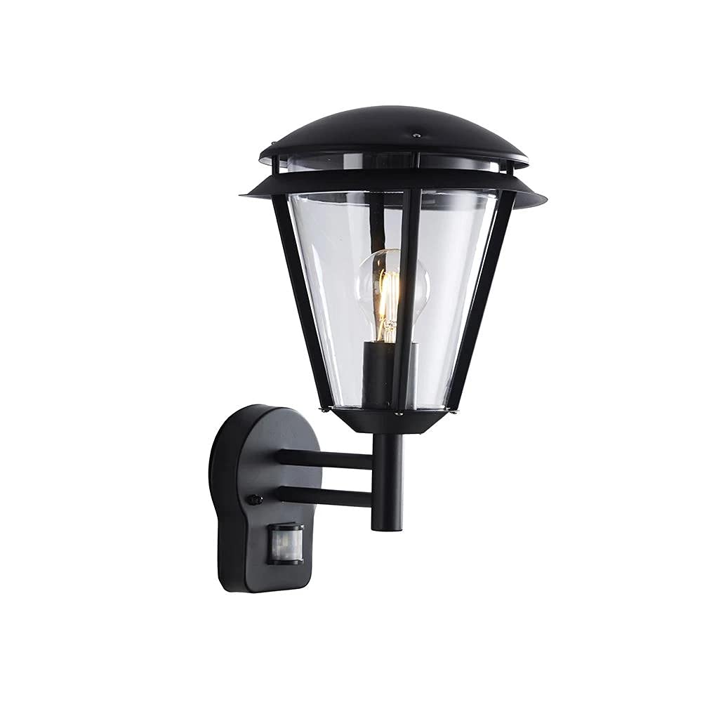 Saxby Inova 60W Matt Black Stainless Steel Modern Outdoor Garden IP44 Wall Light