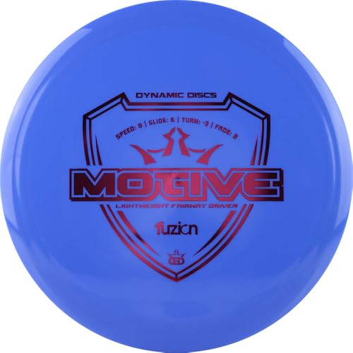 Dynamic Discs Fuzion Motive Disc Golf Fairway Driver | Understable Fairway Driver with High Glide | Grippy, Durable Fuzion Plastic | Easy Distance for Beginners & Slower Arms | 150g+ (Blue)