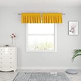 Yellow Valances 2 Panles Curtains Toppers Living Room Linen Textured 18 inch Length Kitchen Short...