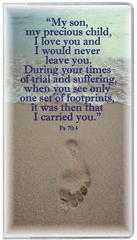 3 Year Pocket Calendar Planner with Free Note Pad, Inspirational (Footprints in the Sand, 2026-2028)