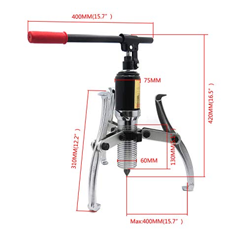 Httmt- Vehicle 5 Ton 3 Jaw 360 Degree Flexibility Hydraulic Bearing Gear Puller Wheel Hub Puller Separator Garage Tool [P/N: Et-Car-Fix006-5T-Red] #TOP1