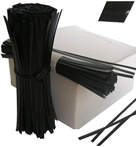 Brand - 1000pcs Plastic Twist Ties, 7"(180mm) x 5/32"(4mm), Black Flat, Re-Usable, Moisture Resistant