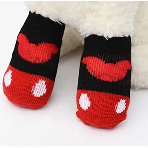 16 Pieces Dog Anti Slip Socks for Small Dogs, 4 Styles Non Skid Doggie Socks with Grips, Anti-Slip Indoor Puppy Cat Pet Paw Protection for Hardwood Floor Wear, Prevent Licking (M) by ZGWANSUI - Used condition - Image 3