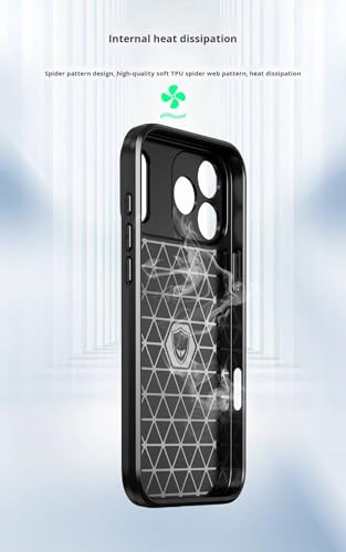 Image of Sentinel Back Cover Case for iPhone 17 Pro Max with Reinforced Lens Guard and High-Strength Magnetic Lock (HD Acrylic + TPU + PC), Black