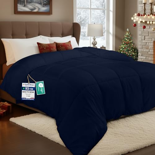 Utopia Bedding Piumone Primavera/Estivo, Piumino Leggero, Trapunta Primavera/Estivo 100% Microfibra in Fibra Cava (Blu Navy, 200x200 cm)