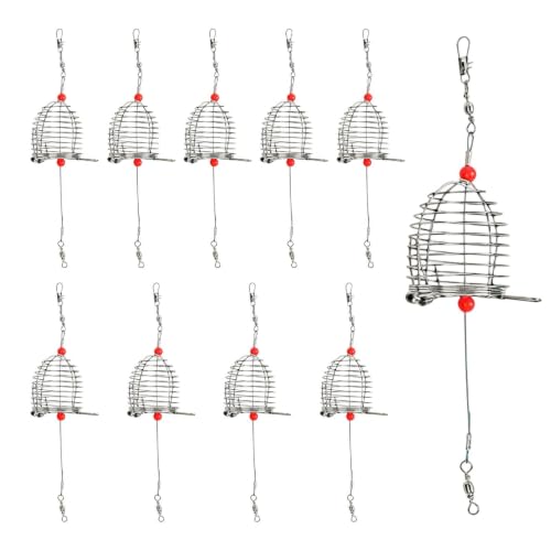 Fishing Bait Cage - 10pcs Stainless Steel Carp Trap, Fishing Bait Feeder