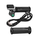 Electric Bike Throttle Grip, Twist Handlebar for Mini 6 Cores Ebike Grip Universal Bicycle Cable Accelerator Handle with Switch LCD Quantity Display for Motorbike Motorcycle Skateboard Scooter(36V)