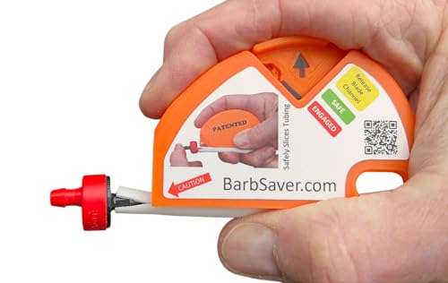 BarbSaver Drip Irrigation Cutter Tool – Reuse Barbed Parts, Fittings, In-Line Emitters, Drippers, Bubblers and Micro-sprayers, by Easily Cutting Away 1/4" Micro-drip Tubing.