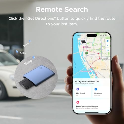 UGREEN FineTrack Slim Wallet Tracker Card (iOS Only), Bluetooth Air Tracker Tags Compatible with Apple Find My, Smart Tags for Wallet,Luggage, 7 Years Staying Power [Apple MFi Certified] — view 5