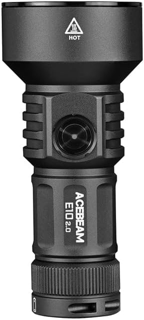ACEBEAM E10 2.0 Black Color E10 2.0 Long-Range Compact EDC Rechargeable Flashlight w/and Eco-Sensa USB C Charging Cable Included