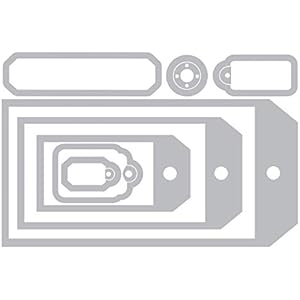 Sizzix Multi Color Framelits Die Set 658784 Tag Collection by Tim Holtz 8 Pack One Size
