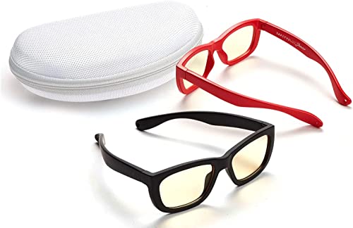 Safetyblue Jr. Best Daytime Kids Glasses & Gaming Accessories - Bendable, Non-Prescription, Blue (& Green) Light Blockers For Safe Screen Time/Eye Uv Filter Protection, Anti Glare, Unisex Ages 7-12 #TOP14