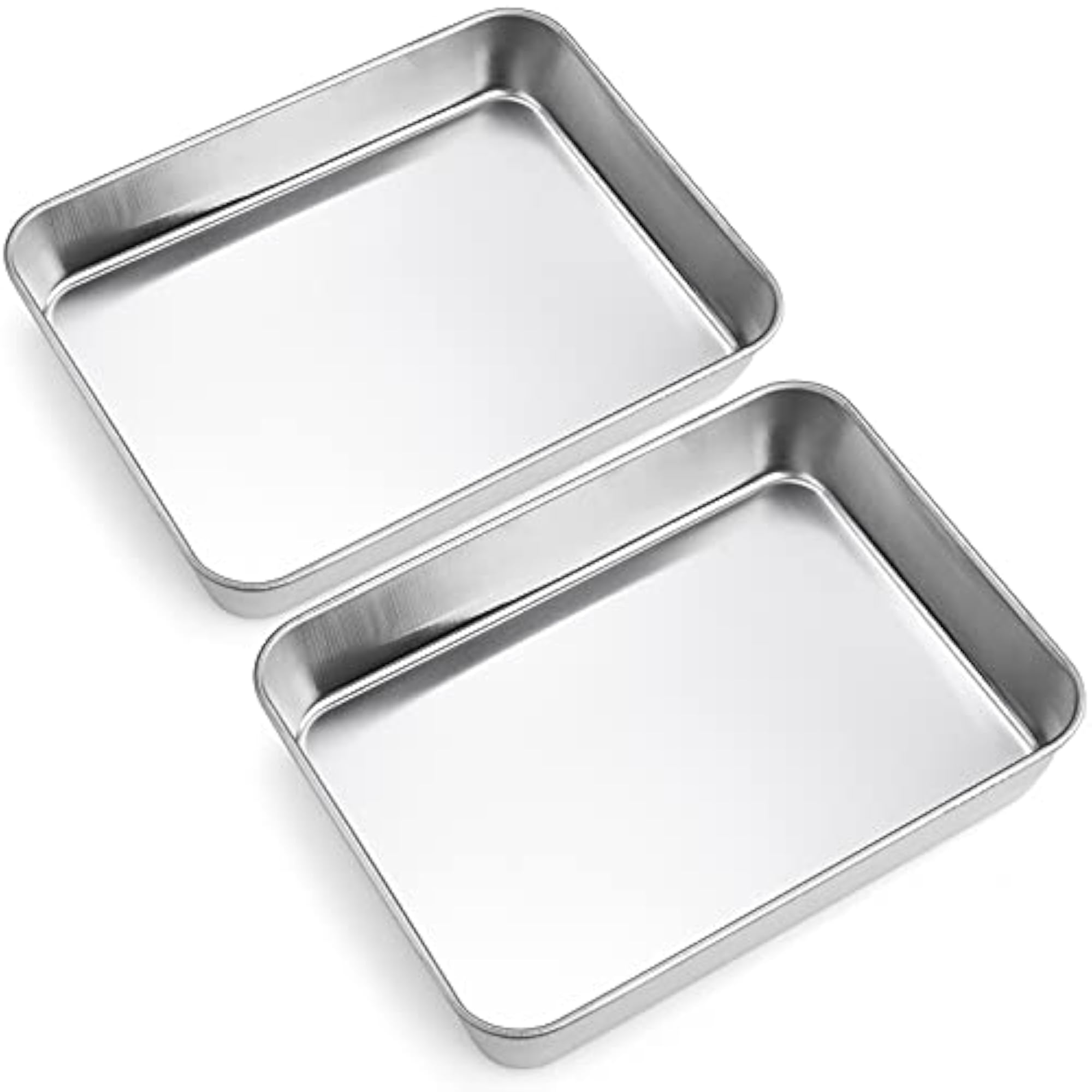 Small Rectangle Stainless Steel Baking Tray Set of 2