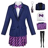 HSFESMGS Anime Komi Shouko Cosplay Costume Najimi Osana Cosplay Uniform Pleated Skirt Halloween Set (blue, X-Large)