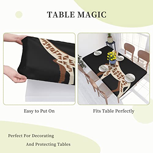 Elastic Edged Table Cover Spotted Giraffe Soft Tablecloth For Kitchen Dining Waterproof Tabletop Cover For Family Meals Christmas Festival Kitchen Decoration 2.4Ft X 4Ft #TOP3