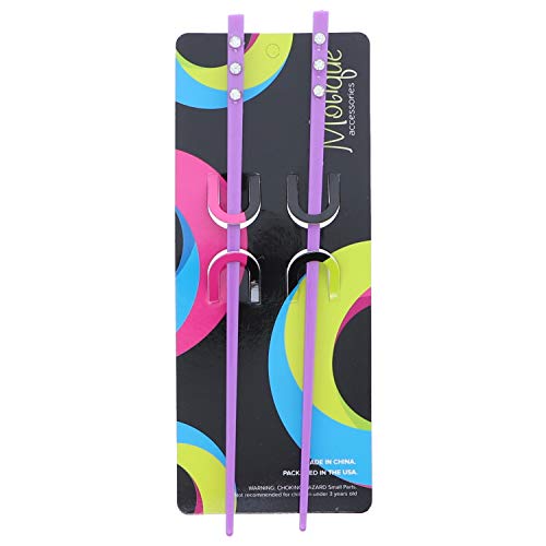 Set of 2 Hair Sticks with 3 Diamonds Chopsticks - Purple