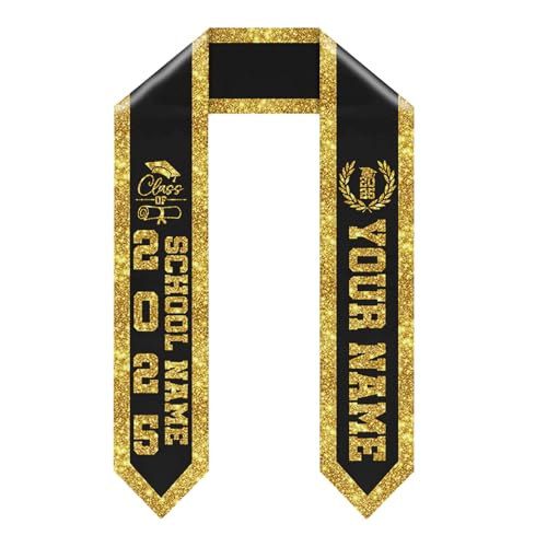 Homieblanket Custom Graduation Stole 2025 - Personalized Sash with Text | Premium Satin Fabric Double-Sided Printing | 70