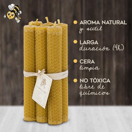 Miniatura 2 de Velas De Miel Artesanales 20 2 Cm Hechas Con Cera De Abeja Natural Y Mecha De Algodón Ideales Para Ritual, Meditación Y Decoración, Velas De Cera De Abeja Natural Sin Aditivos En Un Pack De 18.