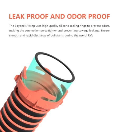 80 FT Extra Long Camper RV Sewer Hose Kit with 6-in-1 Clear Elbow Adapter by Hooaim - Image 7