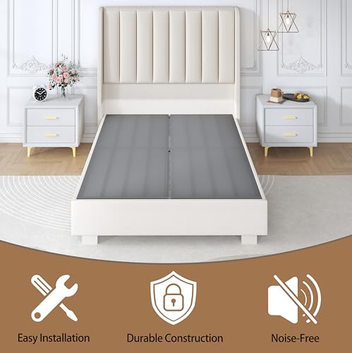 Ponsalion Metal Queen Bed Slats Bunkie Board for Under Mattress Support with Cover,Heavy Duty Replacement Bed Slats for Queen Size Bed Frame