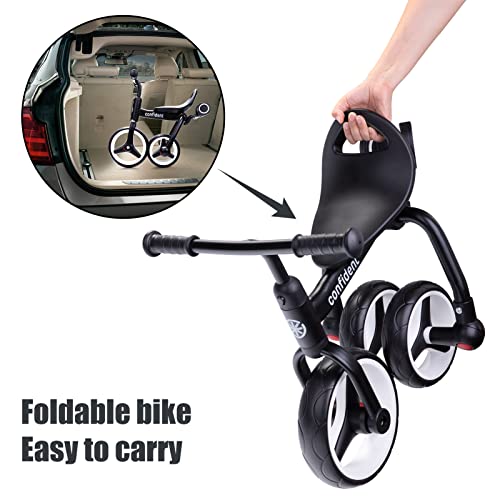 YGJT 4 in 1 Tricycle for Toddlers Age 2-5, Folding Toddler Bike Kids Trike Tricycles with Adjustable Seat and Removable Pedal, Baby Balance Bike Ride-on Toys Gift for Baby Boys Girls Birthday - Thumbnail 7