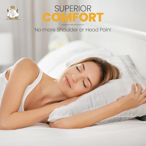 D & G THE DUCK AND GOOSE CO Down Alternative Bed Sleeping Pillows - King Size | 100% Cotton Hotel-Quality Bedding, Cooling Plush Pillows with 2" Gusset for Back, Stomach & Side Sleepers | Set of 2