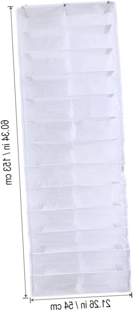 2PCS Over Door Shoe Organizer with Space Saving Hanging Storage Rack for Closet White for Shoes Slippers Belts and Scarves